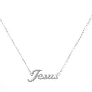 Silver ‘Jesus Loves Me’ Church Faith  Worship Believe Necklace NWT